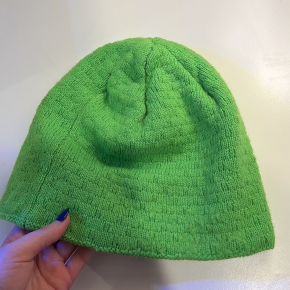 Green Beanie Hat with Gold Logo - Picture 2 of 4